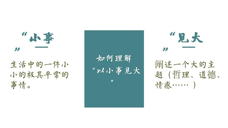 （部编版初中语文作文指导课件）以小见大之以小事见大主题 课件03