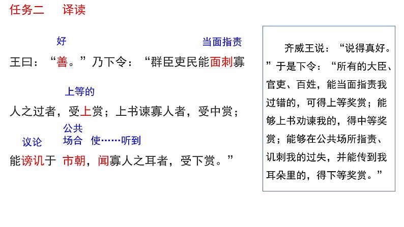 第21课《邹忌讽齐王纳谏》课件（共24页）2021-2022学年部编版语文九年级下册08