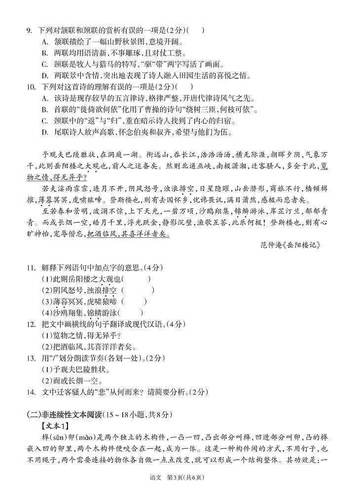 湖南省邵阳市隆回县2020届中考一模语文试题（解析版+原卷版）03