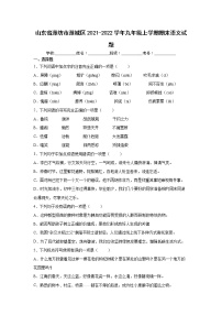 山东省潍坊市潍城区2021-2022学年九年级上学期期末语文试题（word版 含答案）
