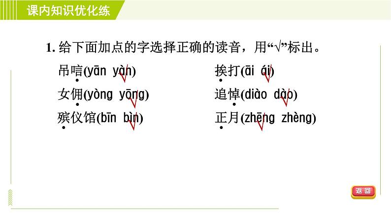 人教五四制六年级下册语文 第6单元 习题课件05