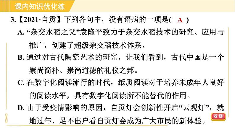 人教版八年级下册语文 第4单元 13. 最后一次讲演 习题课件07