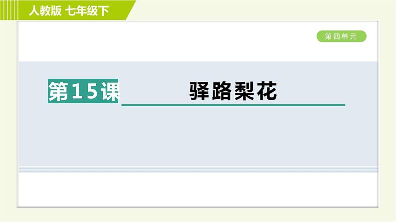人教版七年级下册语文 第4单元 15. 驿路梨花 习题课件第1页