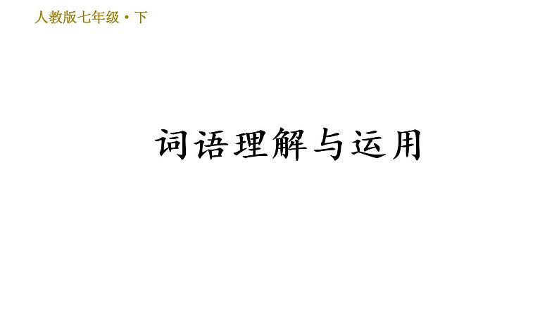 人教版七年级下册语文 期末专题训练 专题二　词语理解与运用 习题课件01