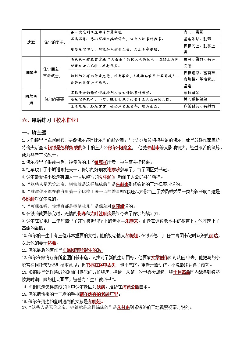 第六单元名著导读《钢铁是怎样炼成的》课件+教学设计+同步练习03