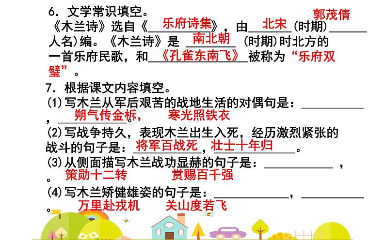 人教版（部编版）初中语文七年级下册  9.木兰诗   课件06