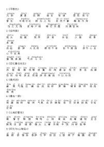 最新人教版语文七年级下册生字词(拼音)