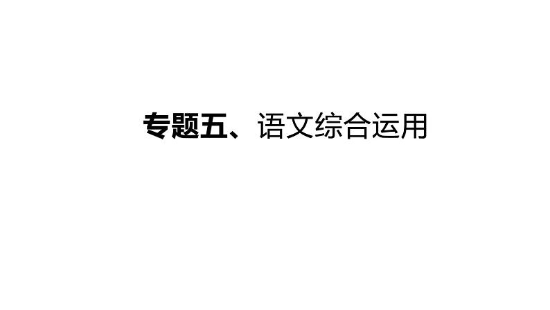 2022年中考语文二轮专题复习课件：专题05  语文综合运用（共306张PPT）01