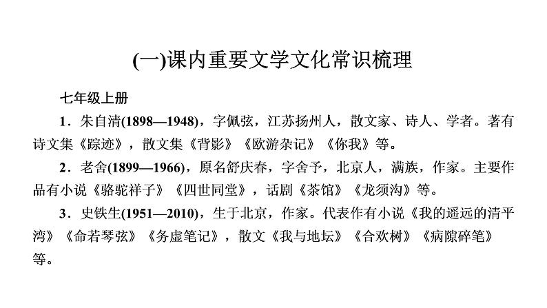 第2部分积累与运用专题5文学文化常识 课件-河南省2021届中考语文全面系统专项复习第2页