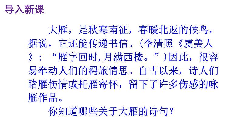 人教部编版八年级语文下册第7课《大雁归来》精品实用课件03