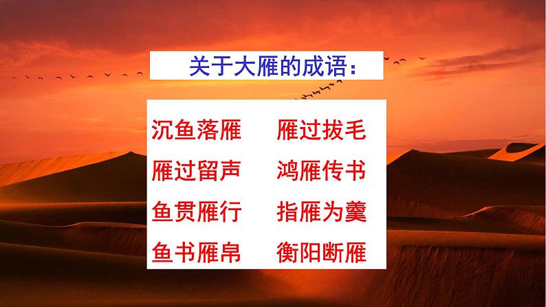 人教部编版八年级语文下册第7课《大雁归来》精品实用课件05