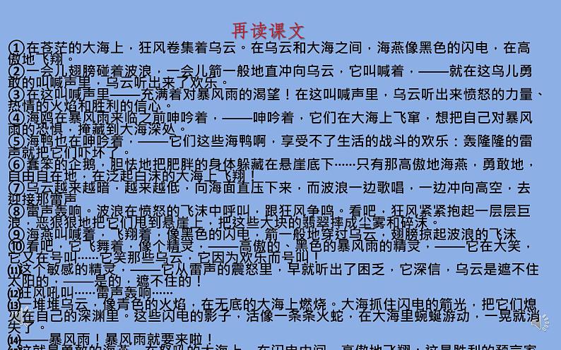 人教版（部编版）初中语文九年级下册  4.海燕   课件08
