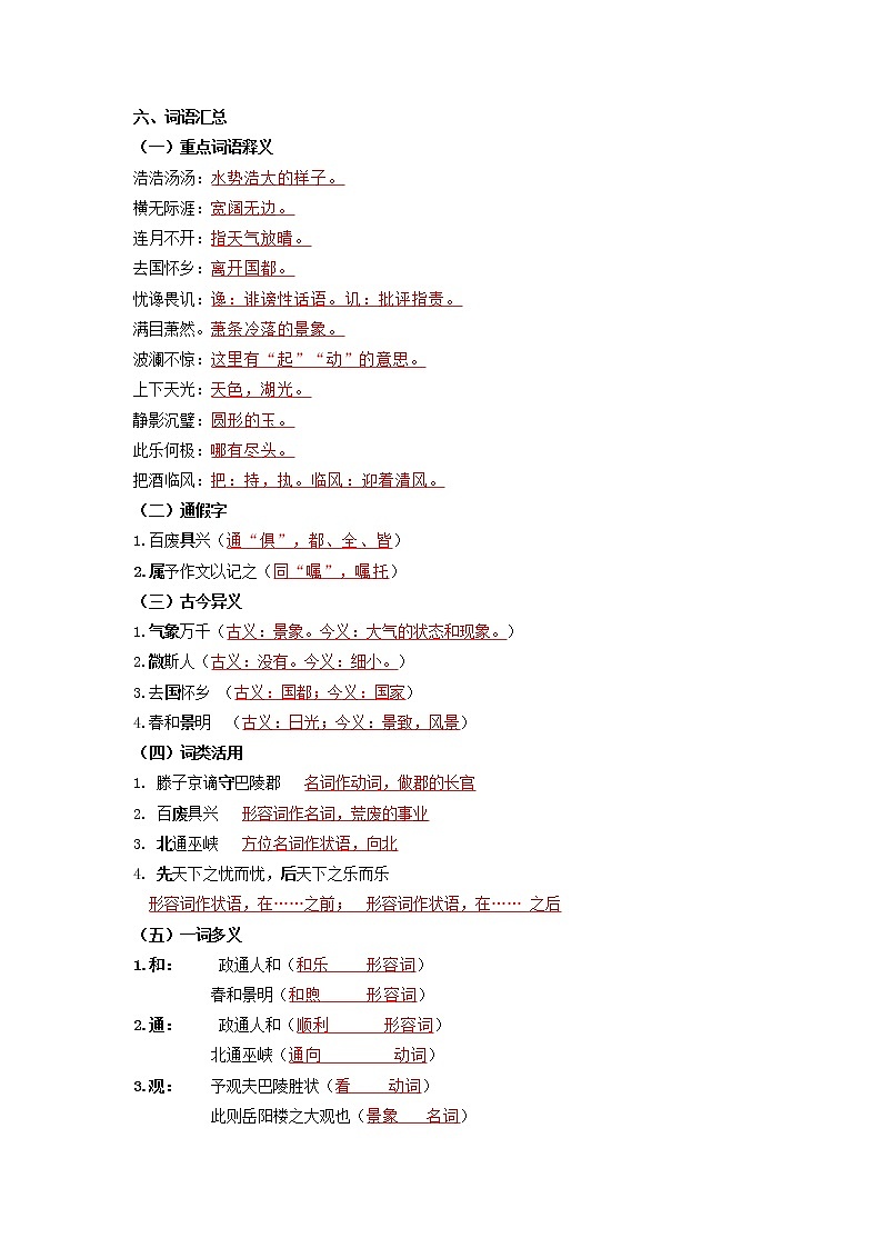 专题01 《岳阳楼记》知识梳理（解析版）-备战2022年中考语文课内文言文知识点梳理+三年真题训练（部编版）第2页