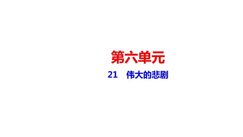 21　伟大的悲剧 讲练课件—贵州省毕节市七年级语文下册部编版01