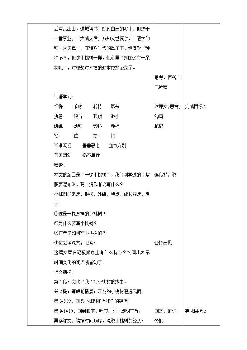 第19课《一颗小桃树》（第一课时） 课件+教案+练习+学案02