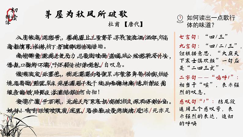 部编版八年级语文下册课件----《茅屋为秋风所破歌》第5页