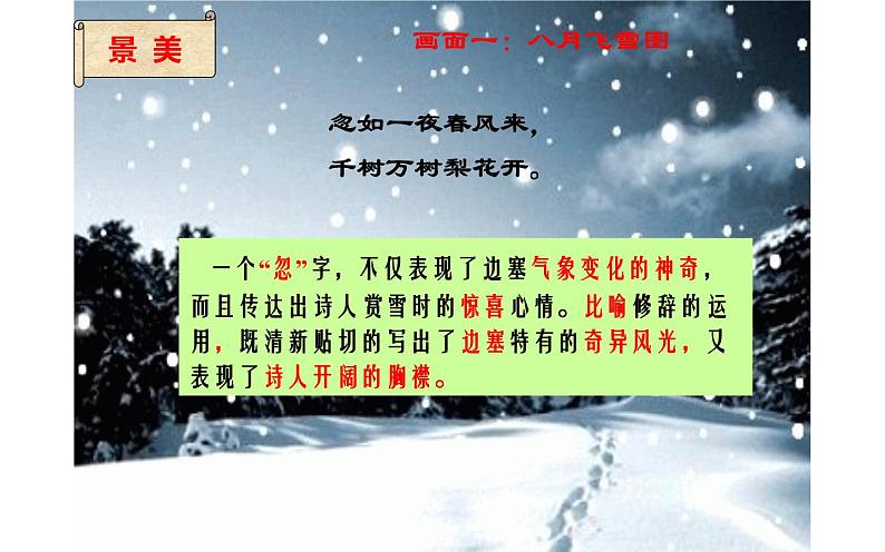 人教版（部编版）初中语文九年级下册  24.诗词曲五首 白雪歌送武判官归京  课件第7页