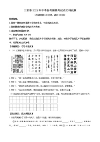 精品解析：2021年海南省三亚市初中学业水平模拟考试语文试题(解析版+原卷版)