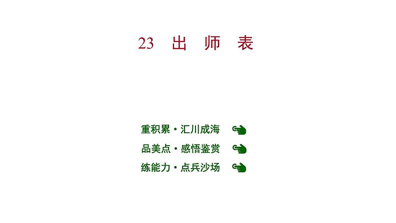 2022 人教版语文 九年级下册 第 六 单 元 第23课出师表 课件第1页