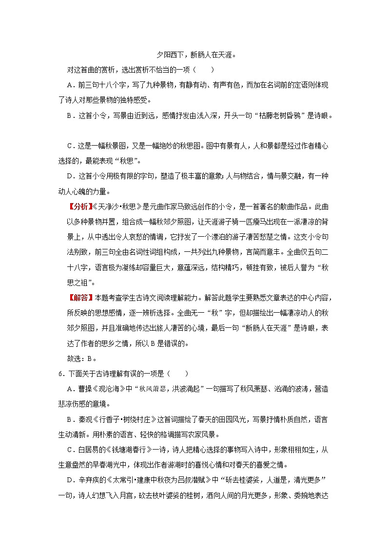 中考模拟卷（二）（解析版）-2022年语文中考一轮复习考点透析（部编版）03