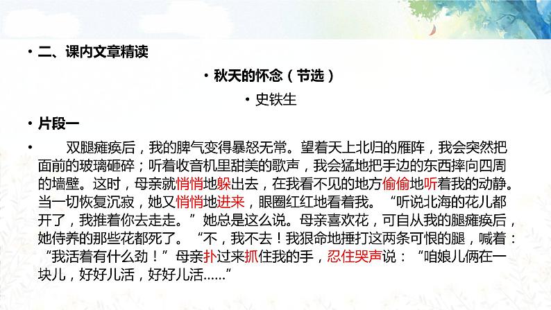 专题10  亲情类散文中的细节描写 课件PPT+教案04