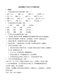 人教部编版中考语文中考模拟试卷三（含答案）