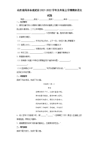 山东省菏泽市成武县2021-2022学年九年级上学期期末语文试题（word版 含答案）