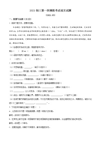 精品解析：2021年江苏省盐城景山中学中考一模语文试题（解析版+原卷版）