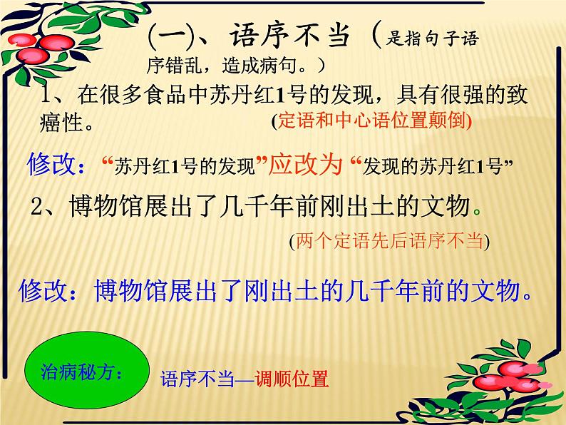 2022年中考语文二轮专题复习：病句的辨析与修改课件第2页