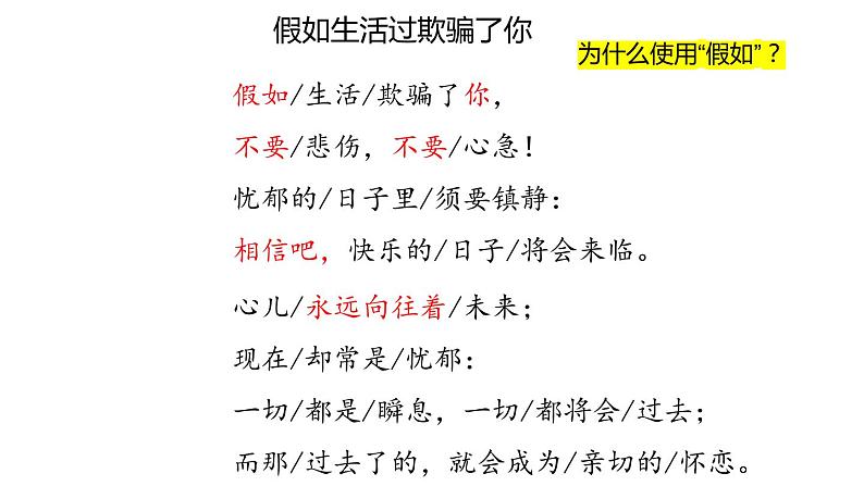 部编版七年级语文下册--第20课《外国诗两首》《假如生活欺骗了你》课件PPT第6页