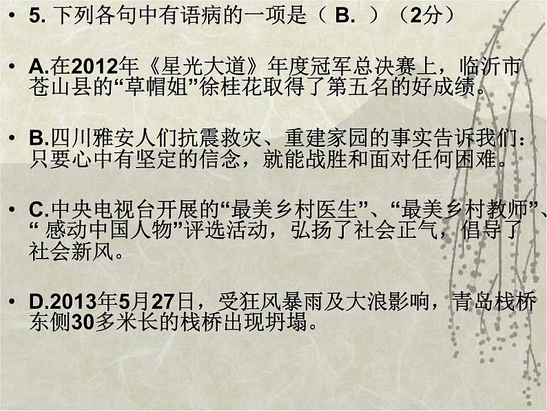 2022年中考语文二轮专题复习课件：病句辨析课件（共50张PPT）第3页