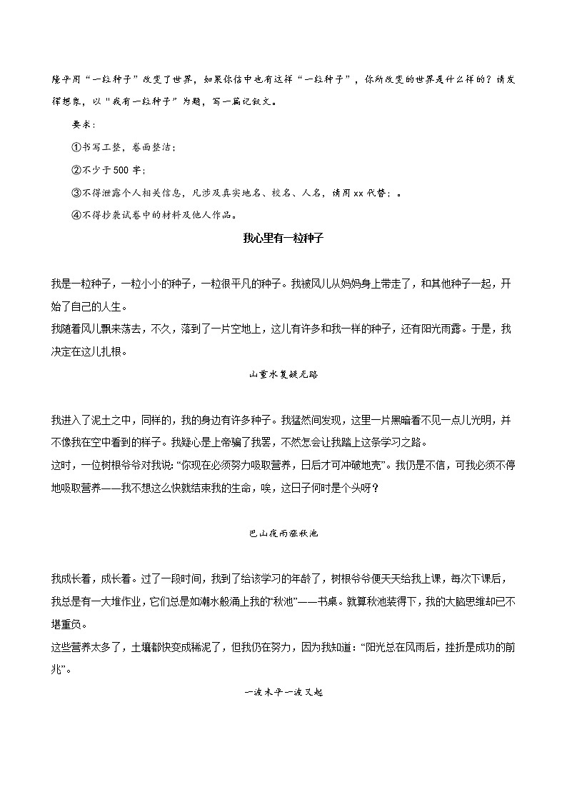 专题14  10段《国家宝藏》经典语段+适用主题+中考作文真题演练-2022年中考语文作文素材积累及练习第3页