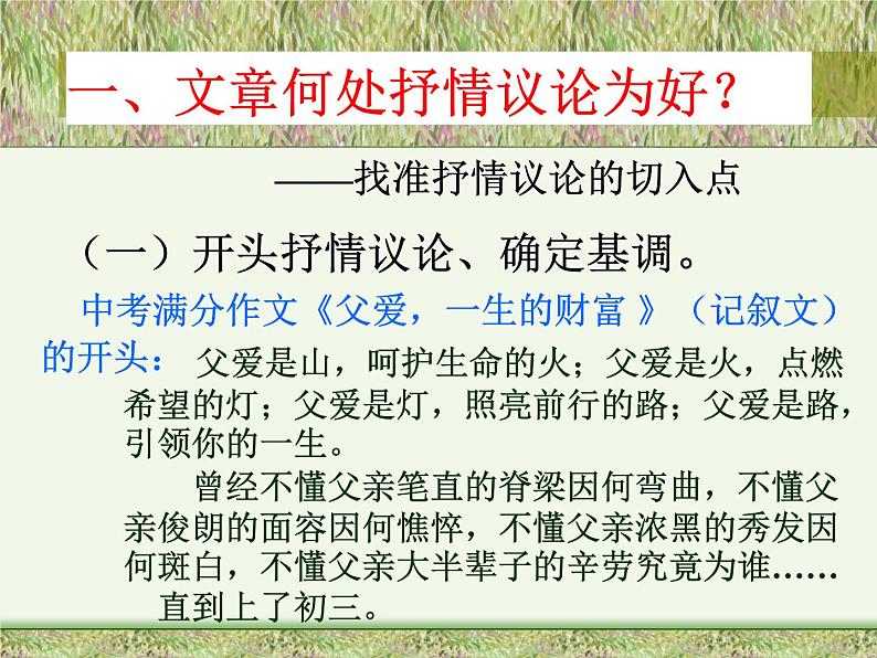 中考语文作文复习--抒情议论课件08