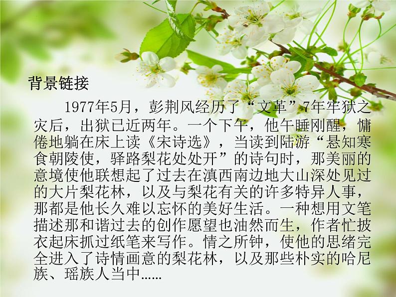 第15课《驿路梨花》课件（共21张ppt）2021-2022学年部编版语文七年级下册第4页