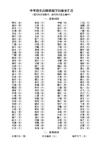 初中语文部编版高频易错字词最全汇总练习题