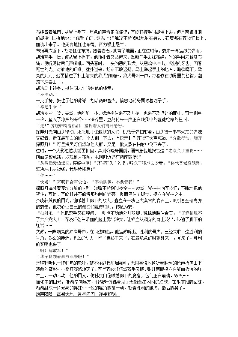 《红岩》课件+中考知识点及真题整理03