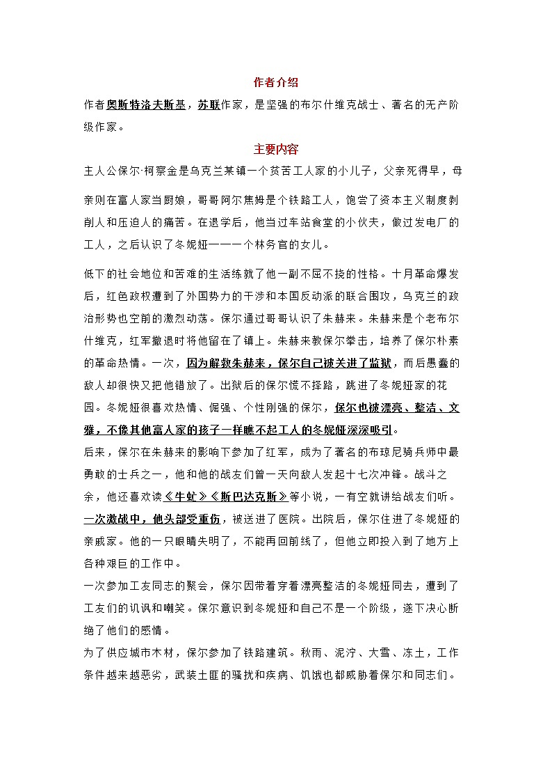 《钢铁是怎样炼成的》学案第1页