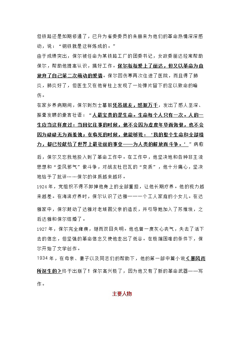 《钢铁是怎样炼成的》学案第2页