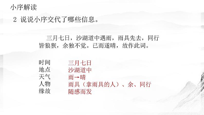 第三单元课外古诗词诵读《定风波》课件（共15张PPT）2021—2022学年部编版语文九年级下册第6页