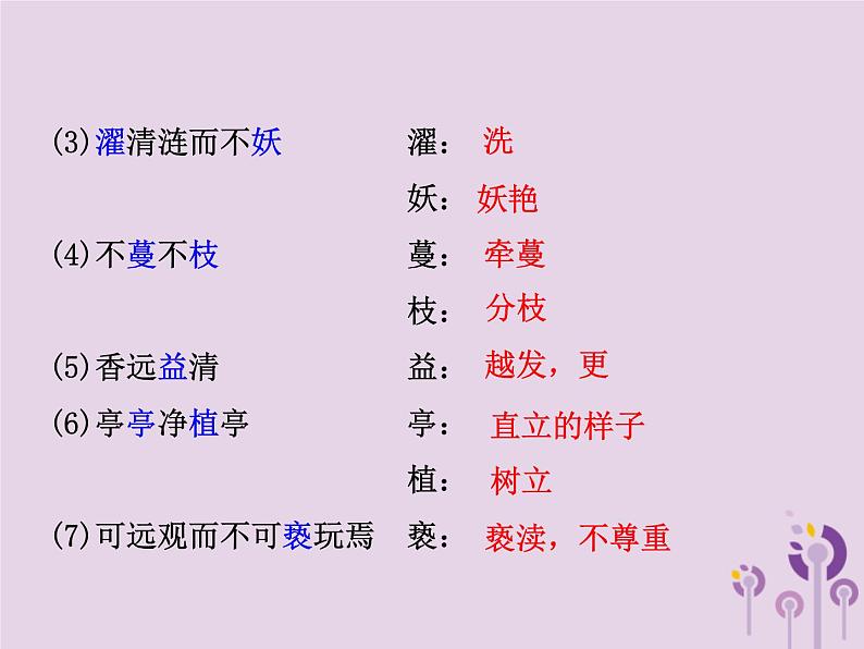 中考语文二轮复习文言文阅读《爱莲说》课件（含答案）第3页