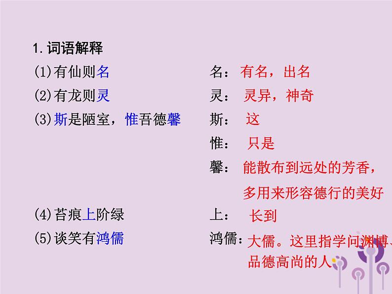 中考语文二轮复习文言文阅读《陋室铭》课件（含答案）第4页