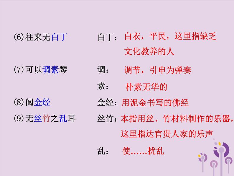 中考语文二轮复习文言文阅读《陋室铭》课件（含答案）第5页