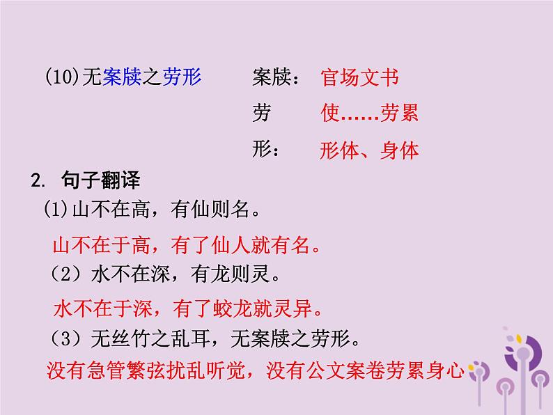 中考语文二轮复习文言文阅读《陋室铭》课件（含答案）第6页