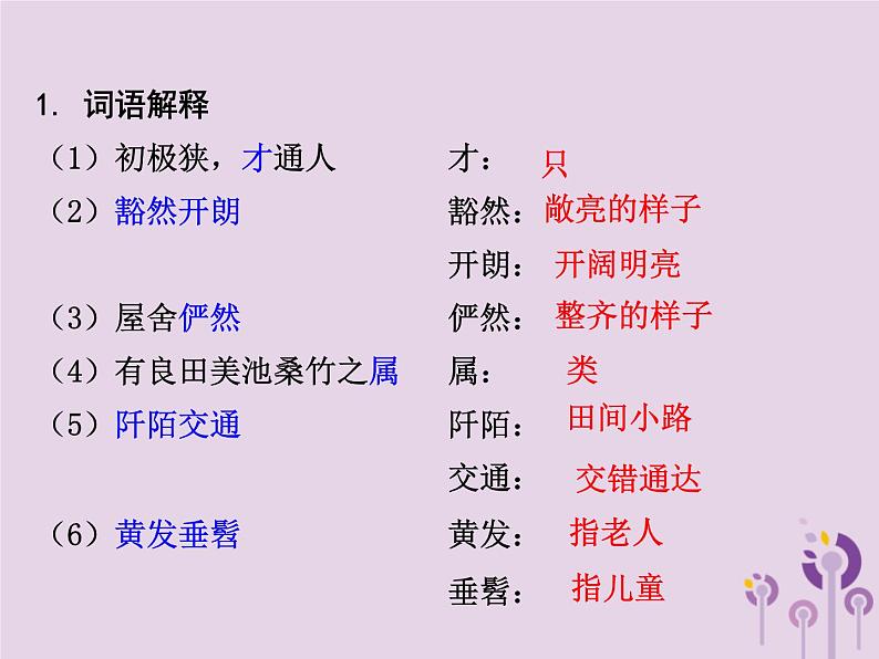 中考语文二轮复习文言文阅读《桃花源记》课件（含答案）第7页