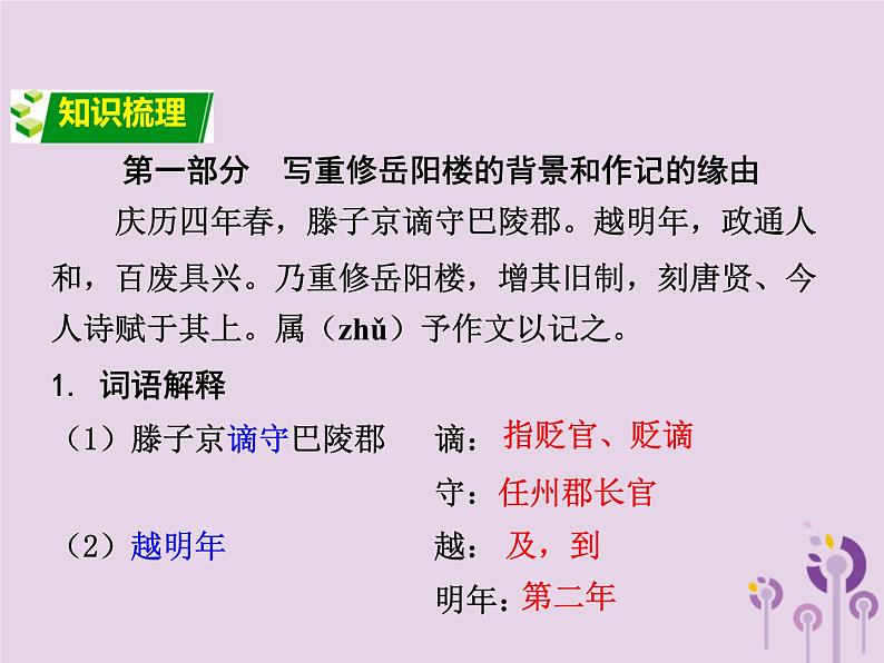 中考语文二轮复习文言文阅读《岳阳楼记》课件（含答案）02