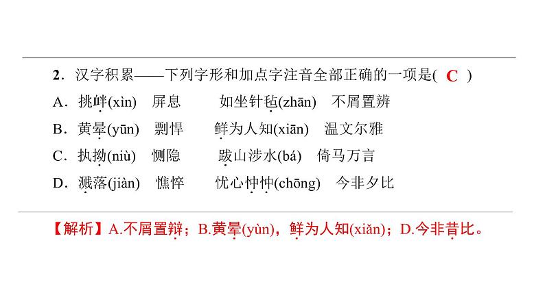 中考语文二轮专题复习训练01《汉字积累》课件（含答案）第3页