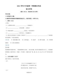 上海市闵行区2021-2022学年六年级上学期期末语文试题（五四学制）（解析版）