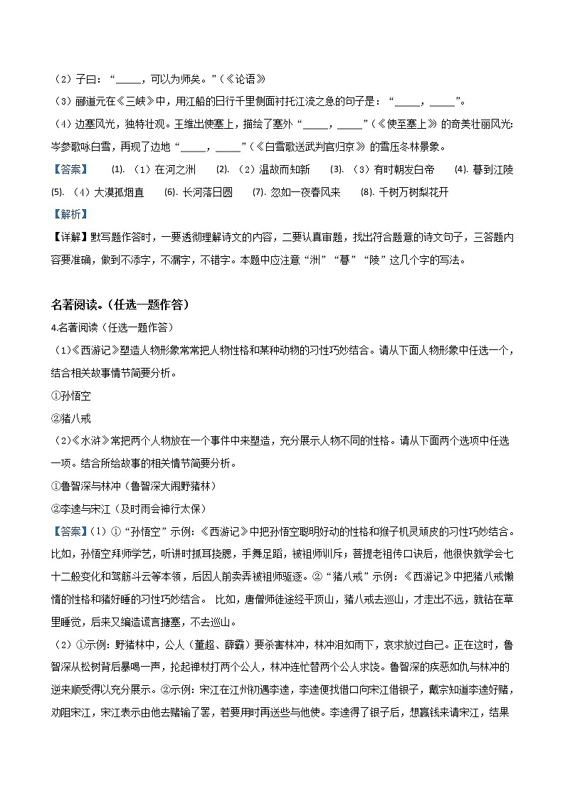 2019年河南省中考语文试题（解析版）02