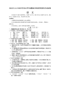 2019年四川省内江市中考语文试题（word版，含答案）