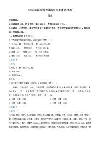 河南省2020年中考语文试题（解析版）